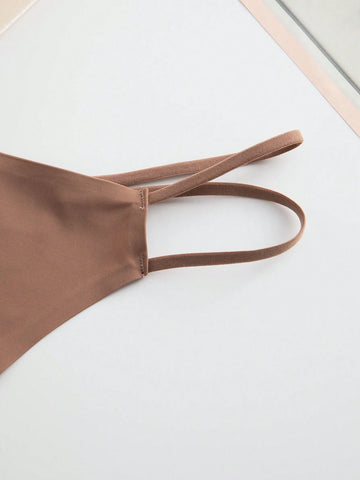 Coffee Brown Seamless Triangle Lingerie Set