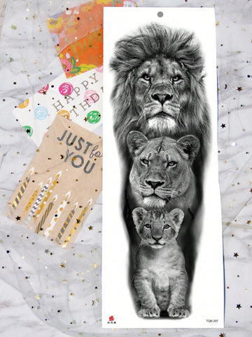 Lion Family Full Arm Tattoo Sticker