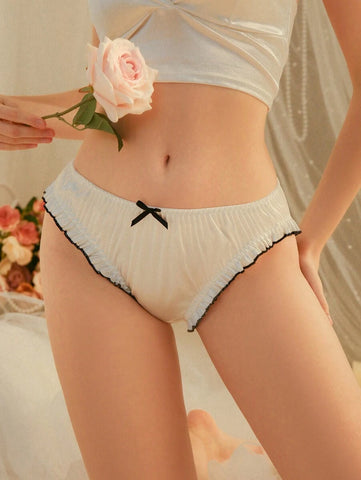 DelicateAllure Cute Ruffled Bunny Ear Women Hipster Panties
