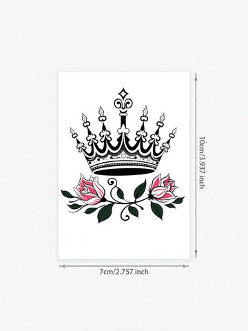 Crown Rose Tattoo Sticker