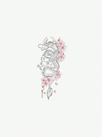 Chinese Dragon Tattoo Sticker