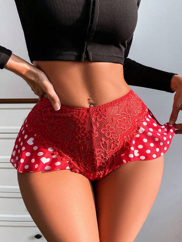 Romantic Lace Patchwork Mid-Waist Triangle Panty
