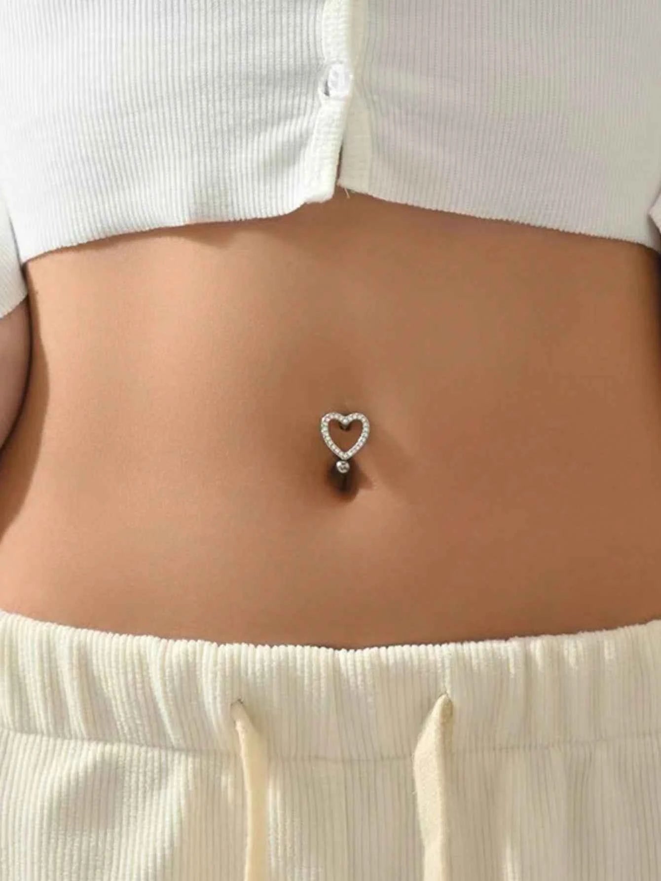 Hollow Heart Navel Ring