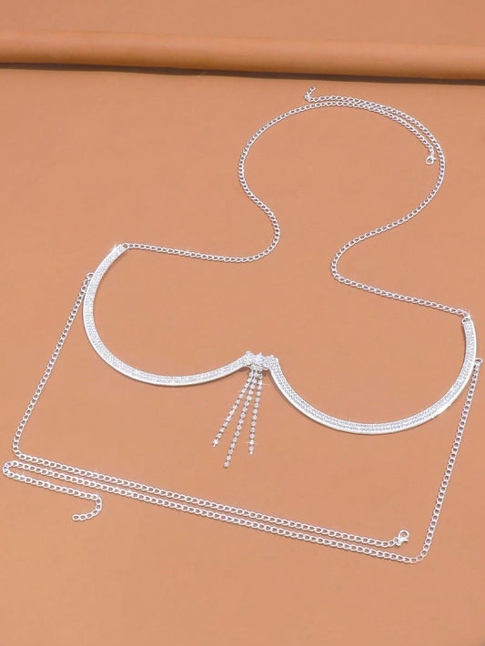 Gold Cross Heart Body Chain