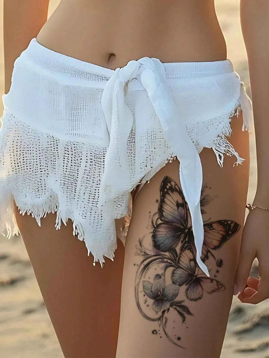 Colorful Butterfly Floral Tattoo Set