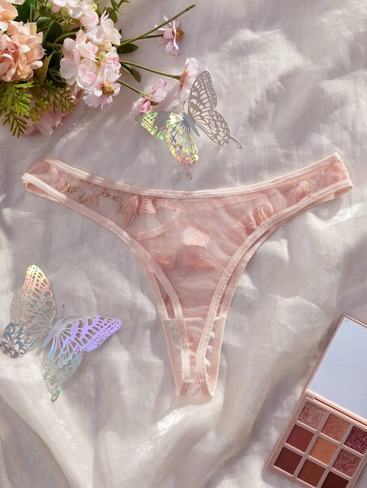 Glam Lace Metal Buckle Bridal Brief