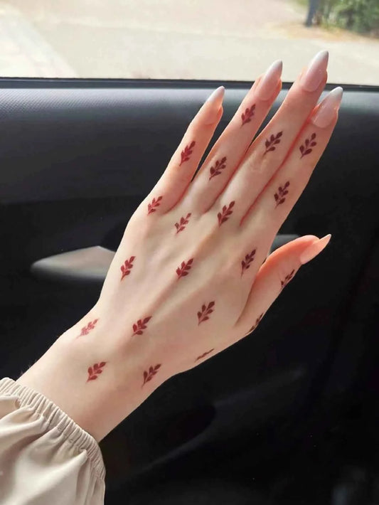 Y2K Red Leaf Tattoo Sticker