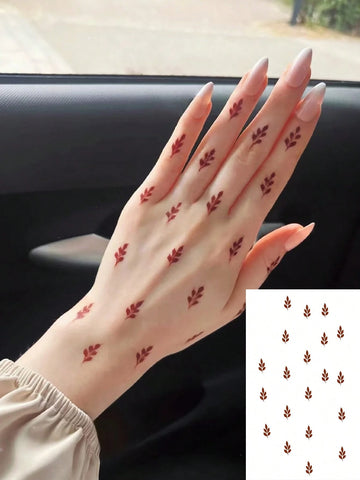 Y2K Red Leaf Tattoo Sticker