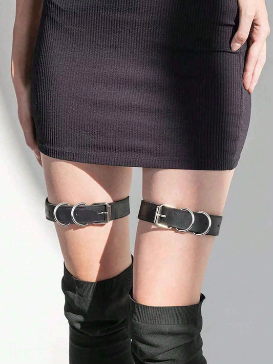 2pcs Rivet Leather Leg Harness
