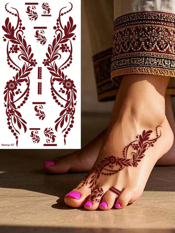 Hand Flower Finger Tattoo Set