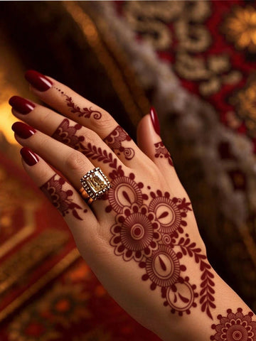 Hand Flower Finger Tattoo Set