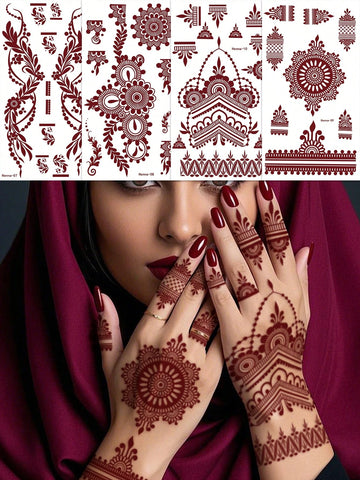 Hand Flower Finger Tattoo Set