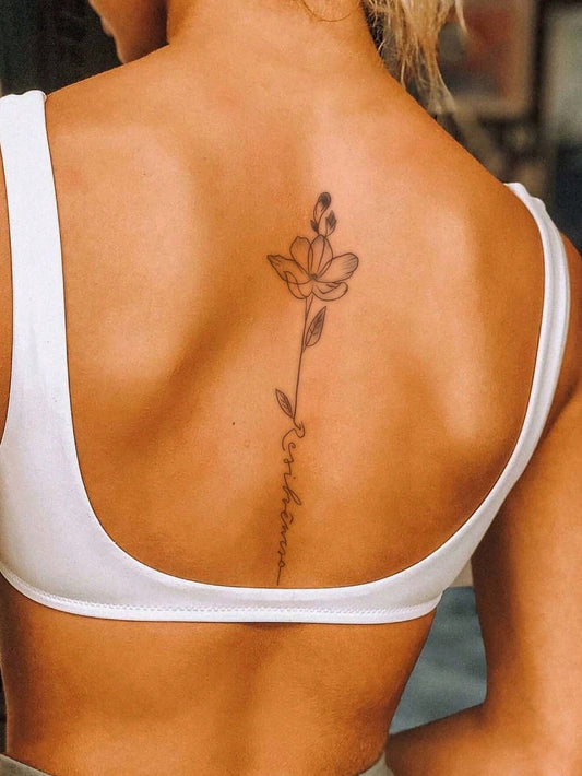 Butterfly Floral Letter Tattoo Sticker