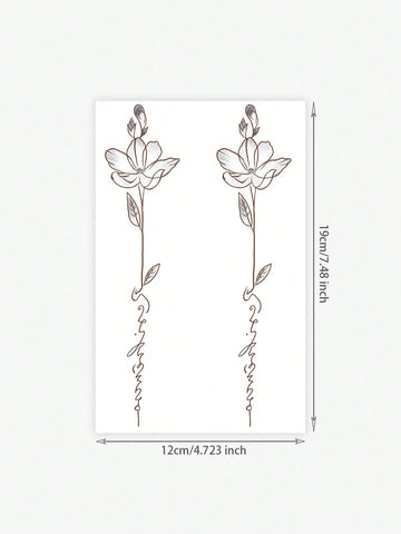 Butterfly Floral Letter Tattoo Sticker