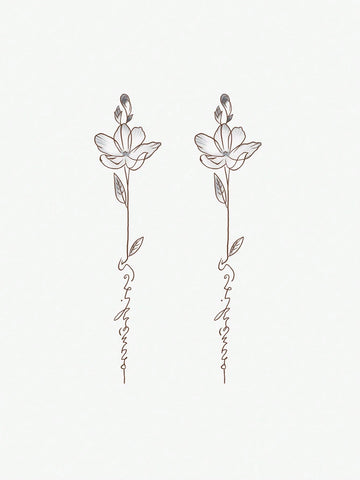 Butterfly Floral Letter Tattoo Sticker