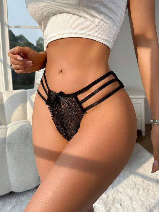 Fashionable Sexy Hollow-Out Lace Thong Panty