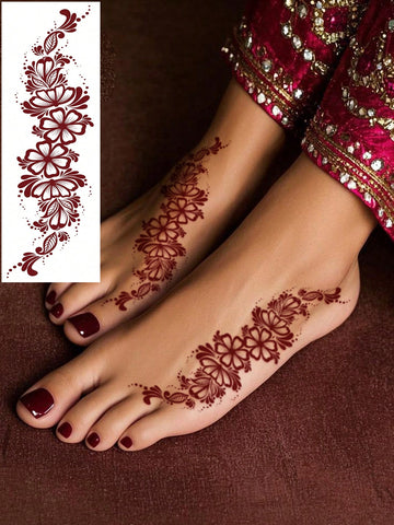 Rose Floral Finger Toe Tattoo Set
