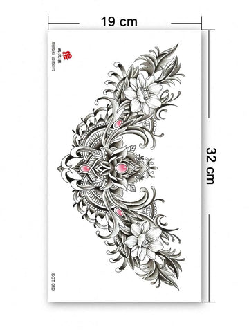 Retro Gemstone Floral Jewelry Tattoo Sticker