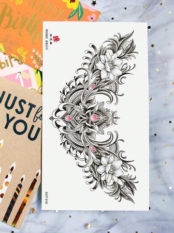 Retro Gemstone Floral Jewelry Tattoo Sticker