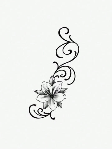 Mysterious Floral Tattoo Sticker