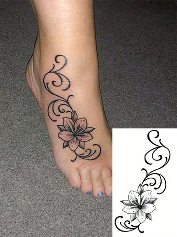 Mysterious Floral Tattoo Sticker