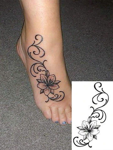 Mysterious Floral Tattoo Sticker