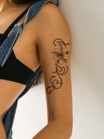 Mysterious Floral Tattoo Sticker