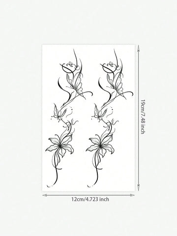Y2K Floral Butterfly Vine Tattoo Sticker