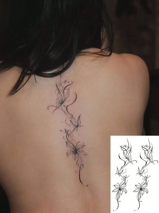 Y2K Floral Butterfly Vine Tattoo Sticker