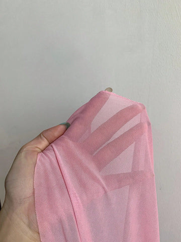 Pink Mesh Split Maxi Nightie - TFI Lingerie Pakistan - Image 7