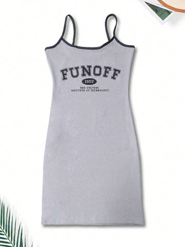 Sleeveless Letter Print Color Block Slip Nightie - TFI Lingerie Pakistan - Image 5