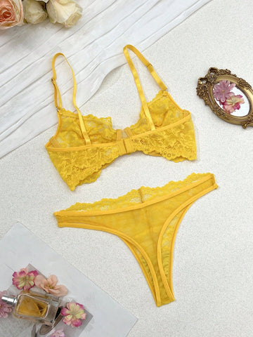 FairyFlirt French Floral Lace Romantic Elegant Lingerie Set
