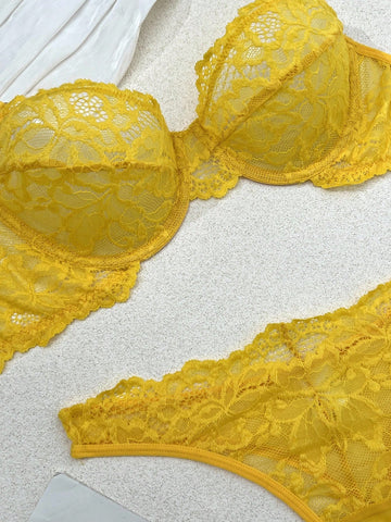FairyFlirt French Floral Lace Romantic Elegant Lingerie Set