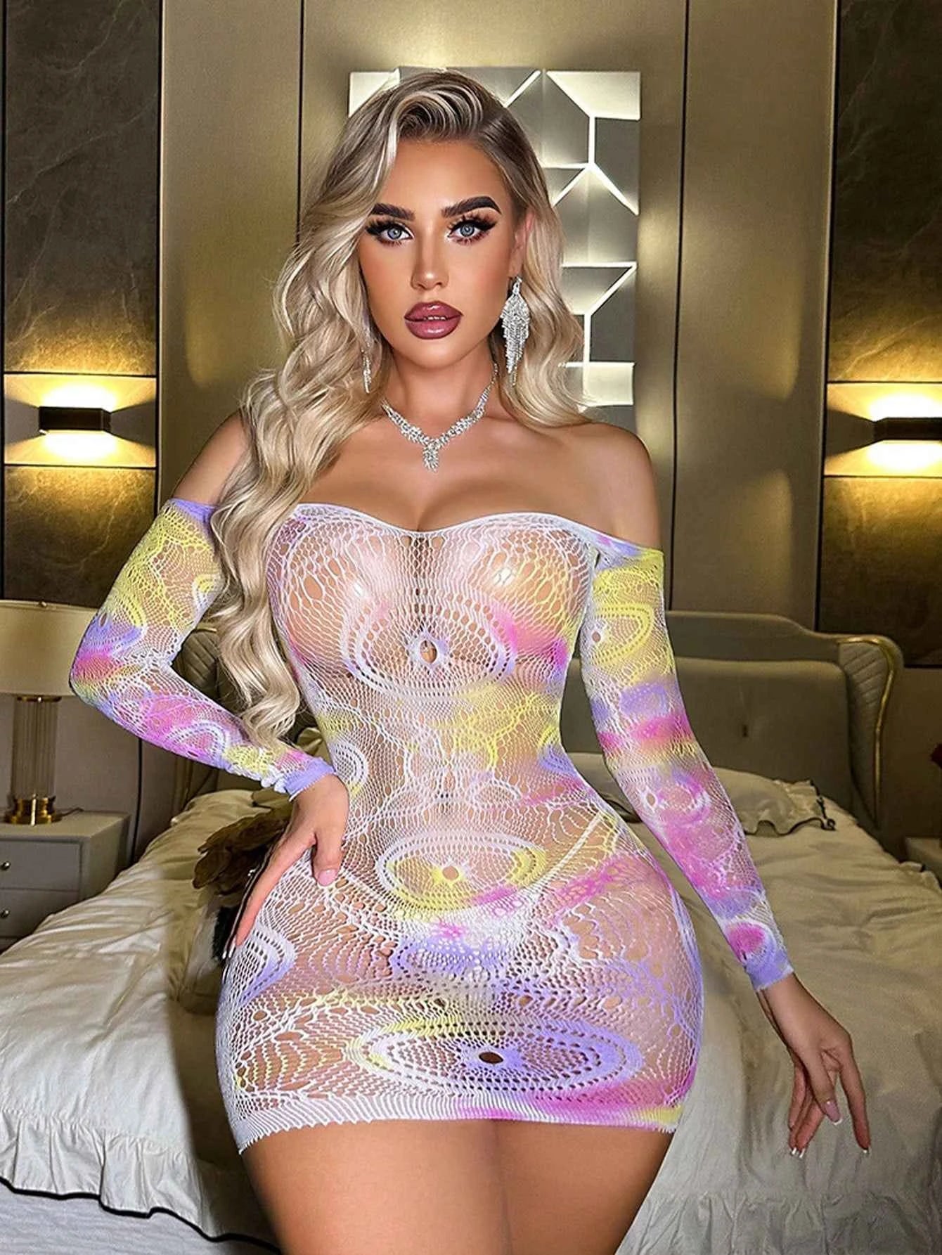 Tear-Open Women's Sexy Mesh Lingerie