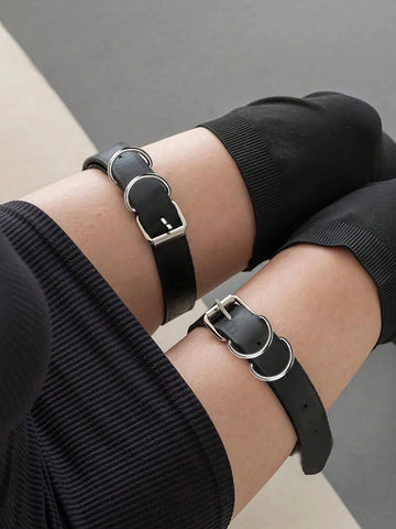 2pcs Rivet Leather Leg Harness