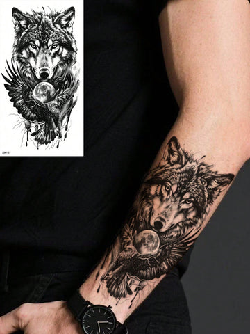 Lion Tiger Wolf Tattoo Set