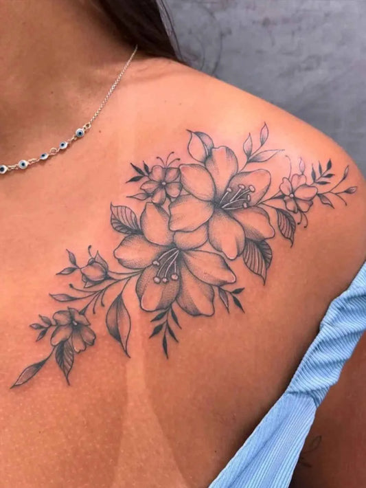 Floral Shoulder Tattoo Sticker