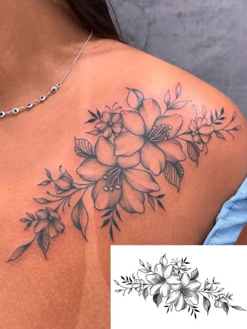 Floral Shoulder Tattoo Sticker