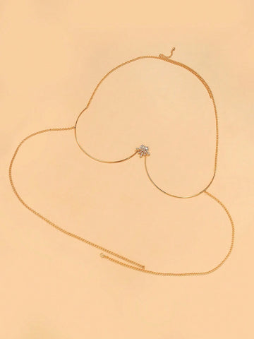 Crystal Leaf Bra Chain