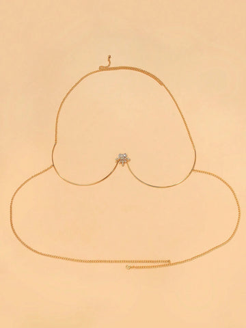 Crystal Leaf Bra Chain