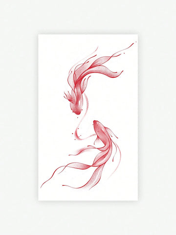 Goldfish Waist Collarbone Tattoo Sticker
