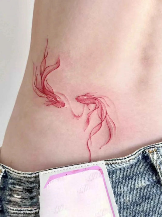 Goldfish Waist Collarbone Tattoo Sticker