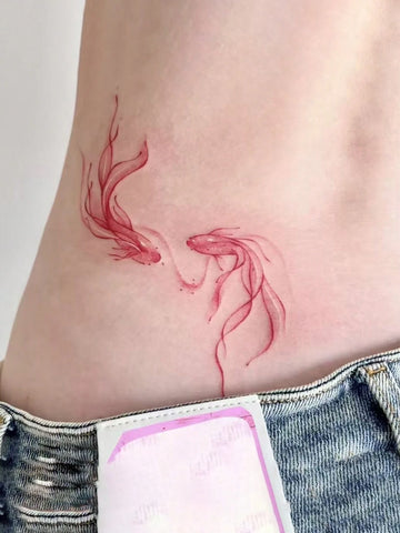 Goldfish Waist Collarbone Tattoo Sticker
