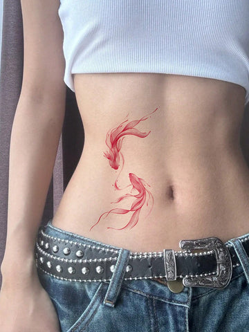 Goldfish Waist Collarbone Tattoo Sticker