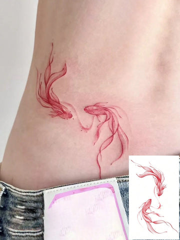 Goldfish Waist Collarbone Tattoo Sticker