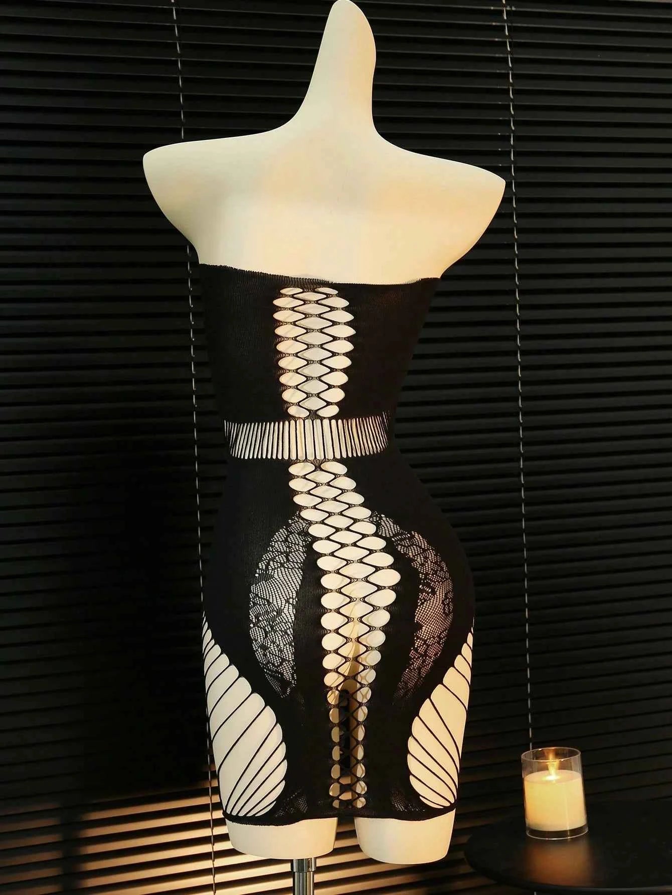 Ripped Bandeau Mesh Skirt