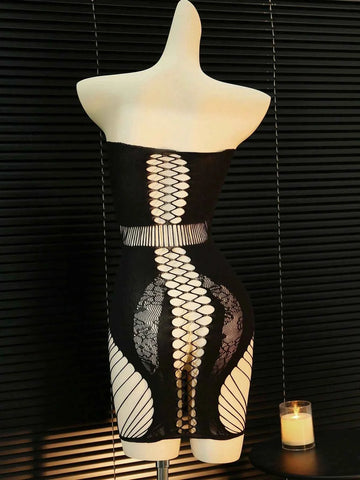 Ripped Bandeau Mesh Skirt