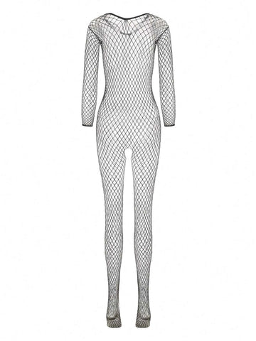 Plus Size Open Crotch Bodystocking