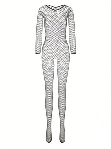 Plus Size Open Crotch Bodystocking