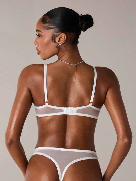 White Floral Lace Underwire Bridal Lingerie Set
